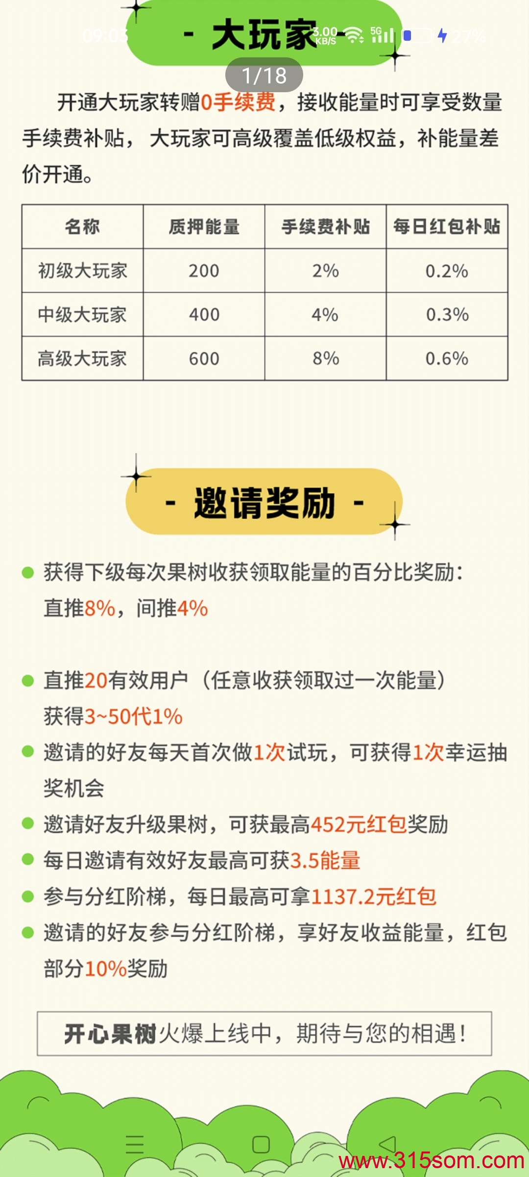 开心果树【西瓜文化旗下平台】走我码扶持3能量爬墙！