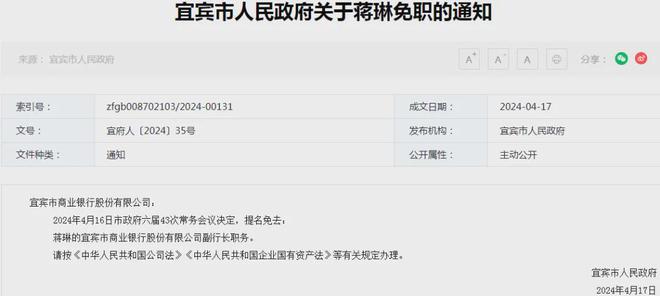 宜宾银行：蒋琳执掌行长，曾任“副行长”履历为何不提？